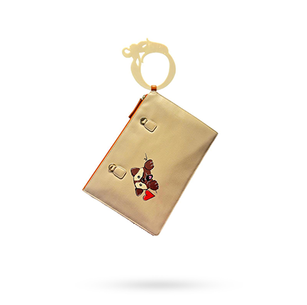 Printed Vanilla Ocean Rectangle Wristlet (Puppy)