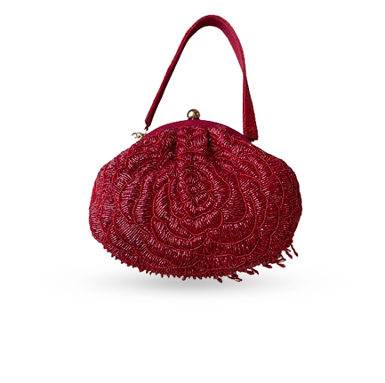 Red Hand Embroidered Pouch