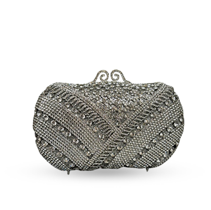 Silver Crystal Clutch