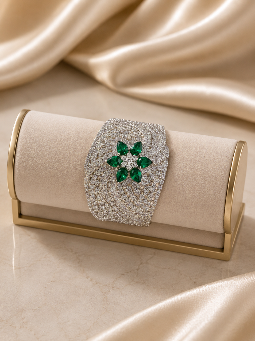Emerald Floral Cuff