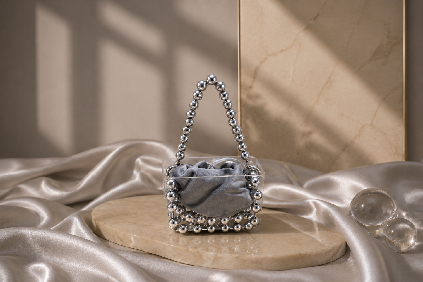 Acrylic Mini Silver Clutch
