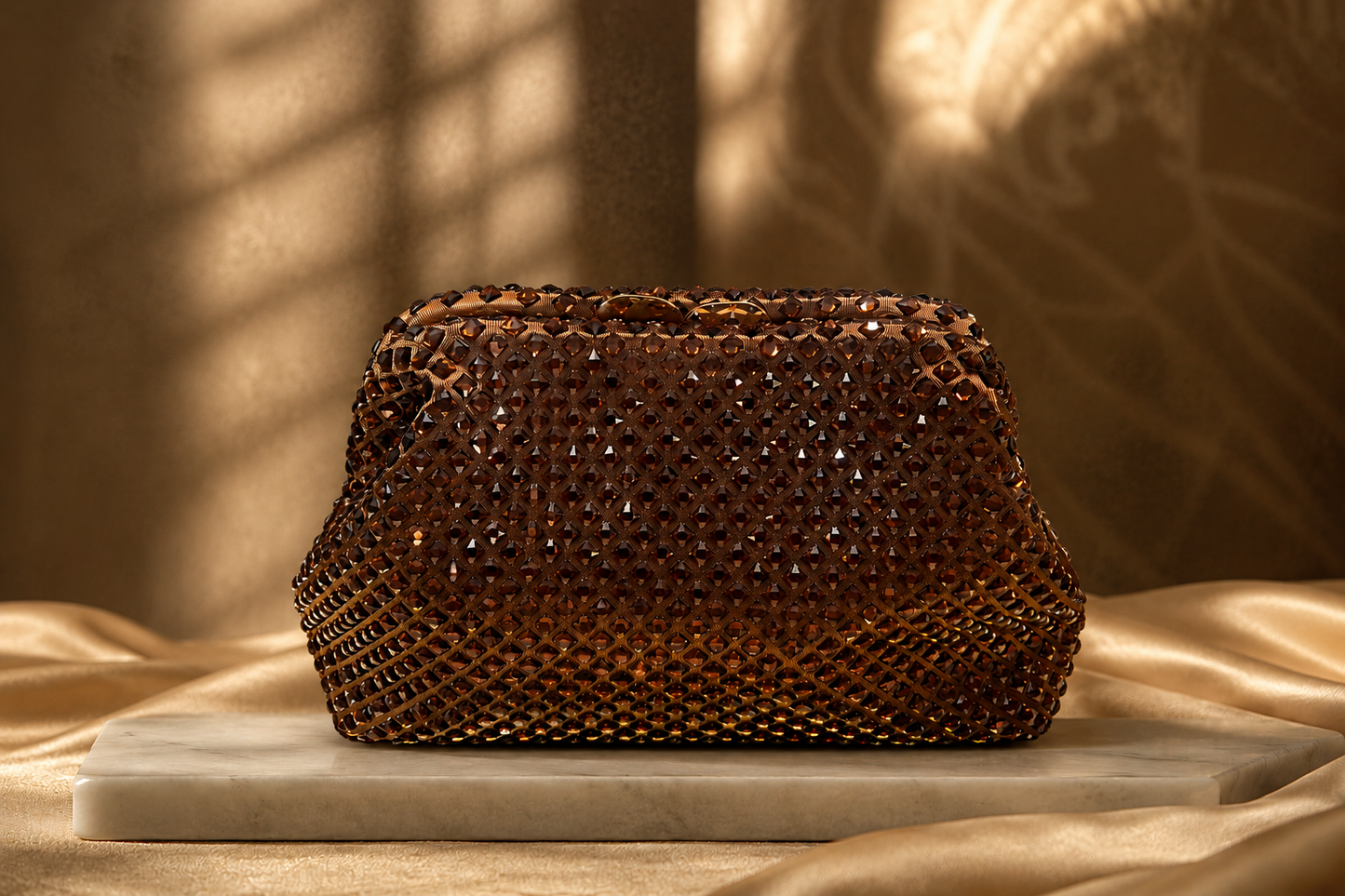 Bronze Lattice Clutch