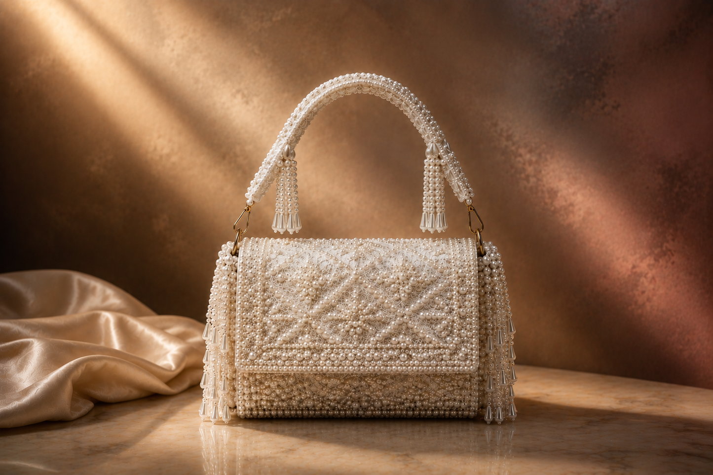 Pearl Lace Clutch