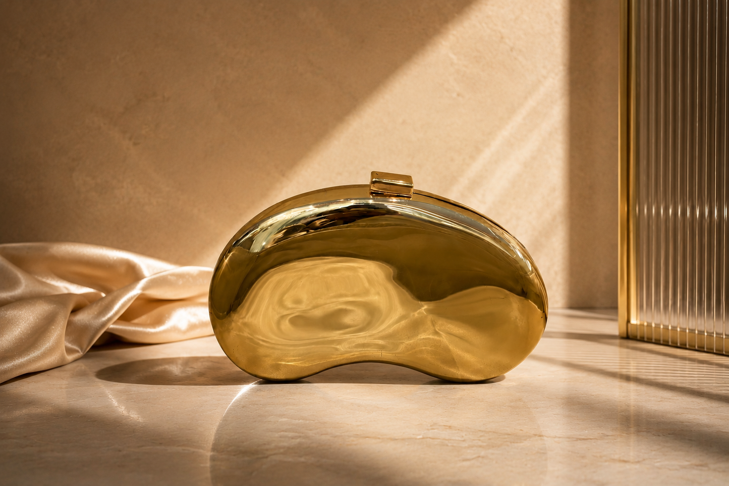 Golden Sculptural Clutch