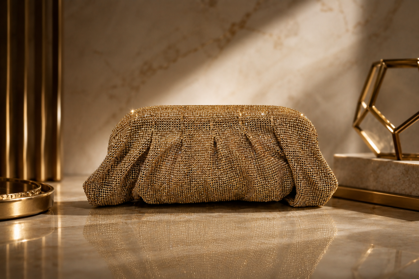 Golden Draped Clutch
