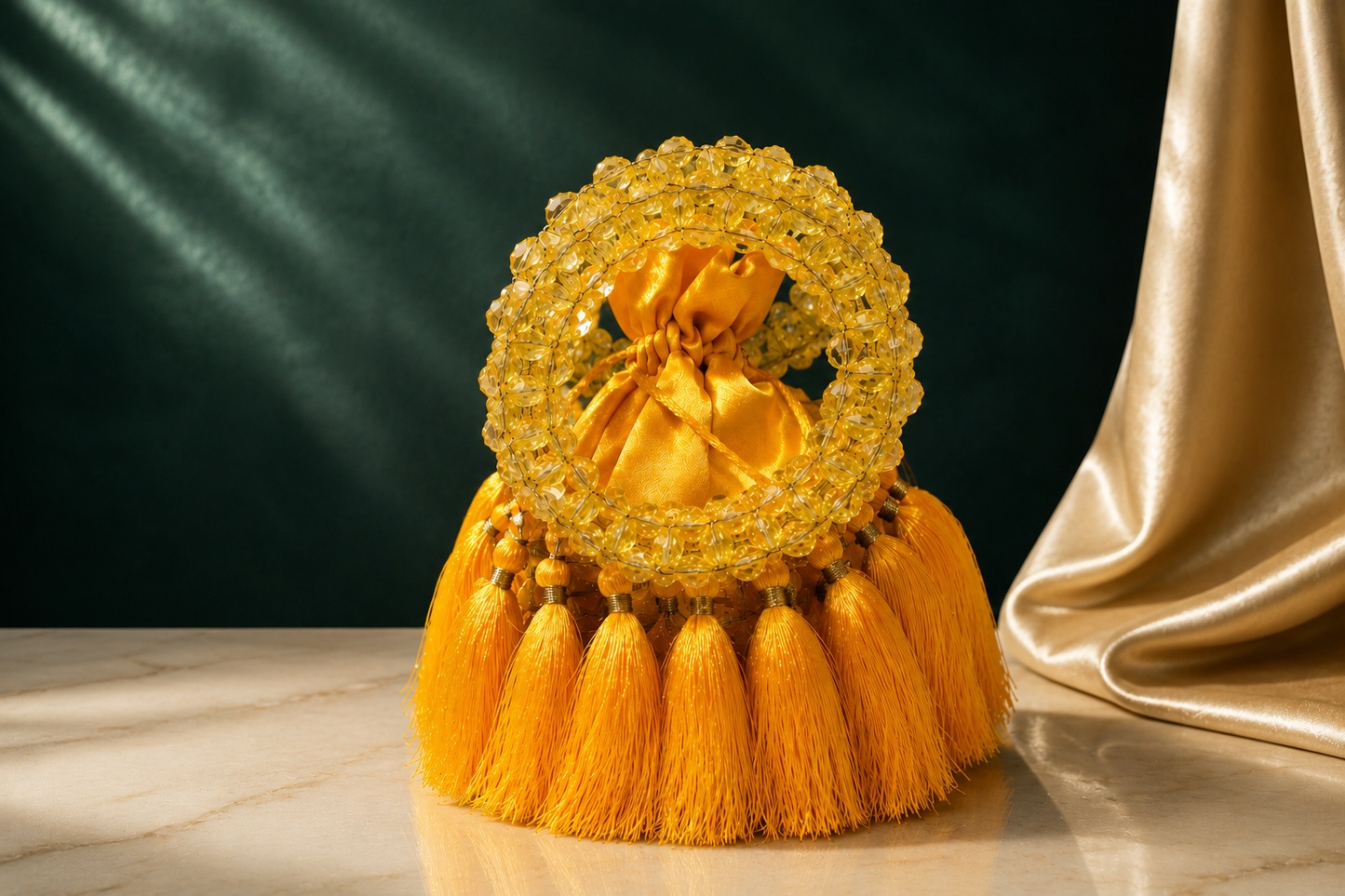 Yellow Tassel Clutch