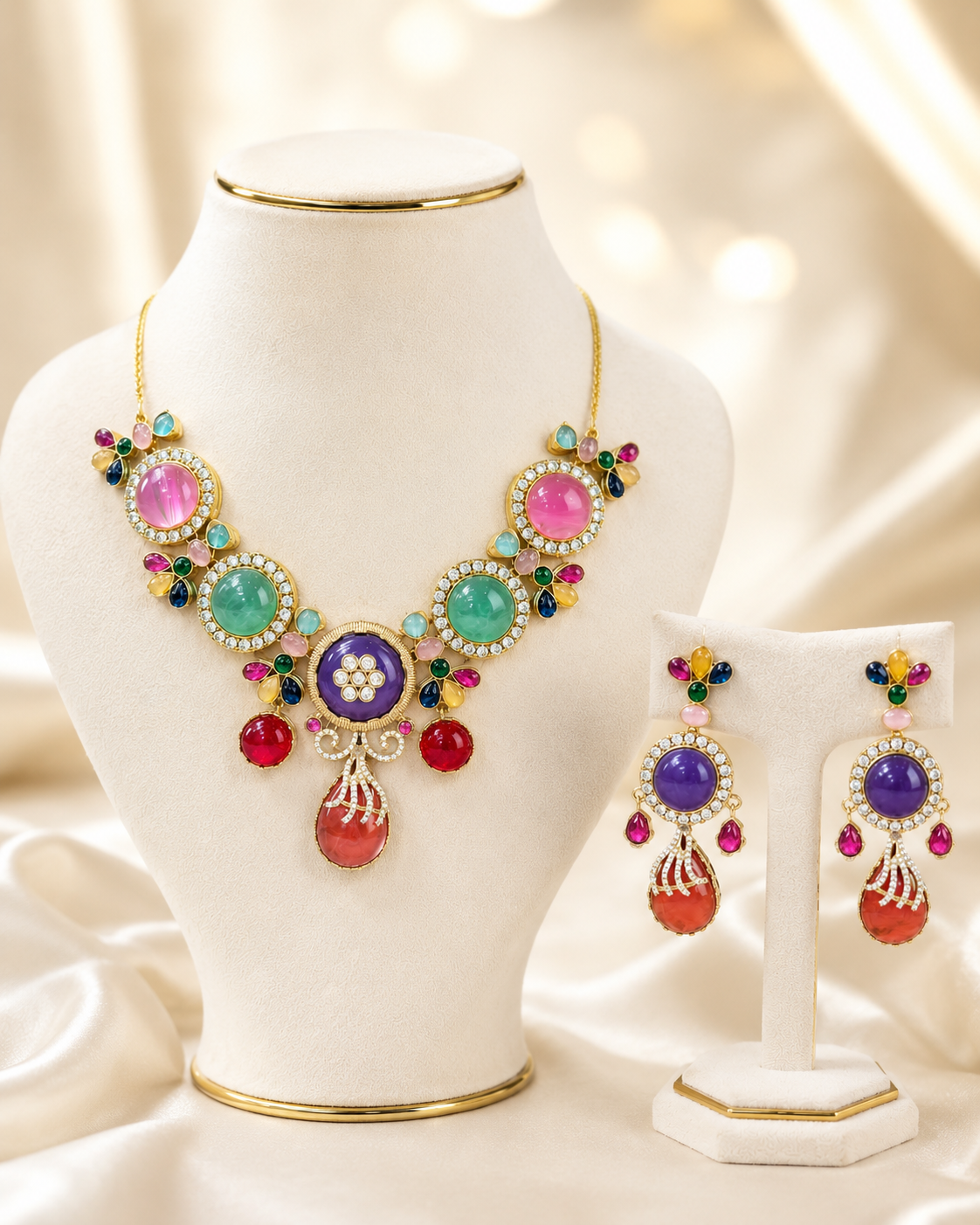 Minakari Bloom Necklace Set