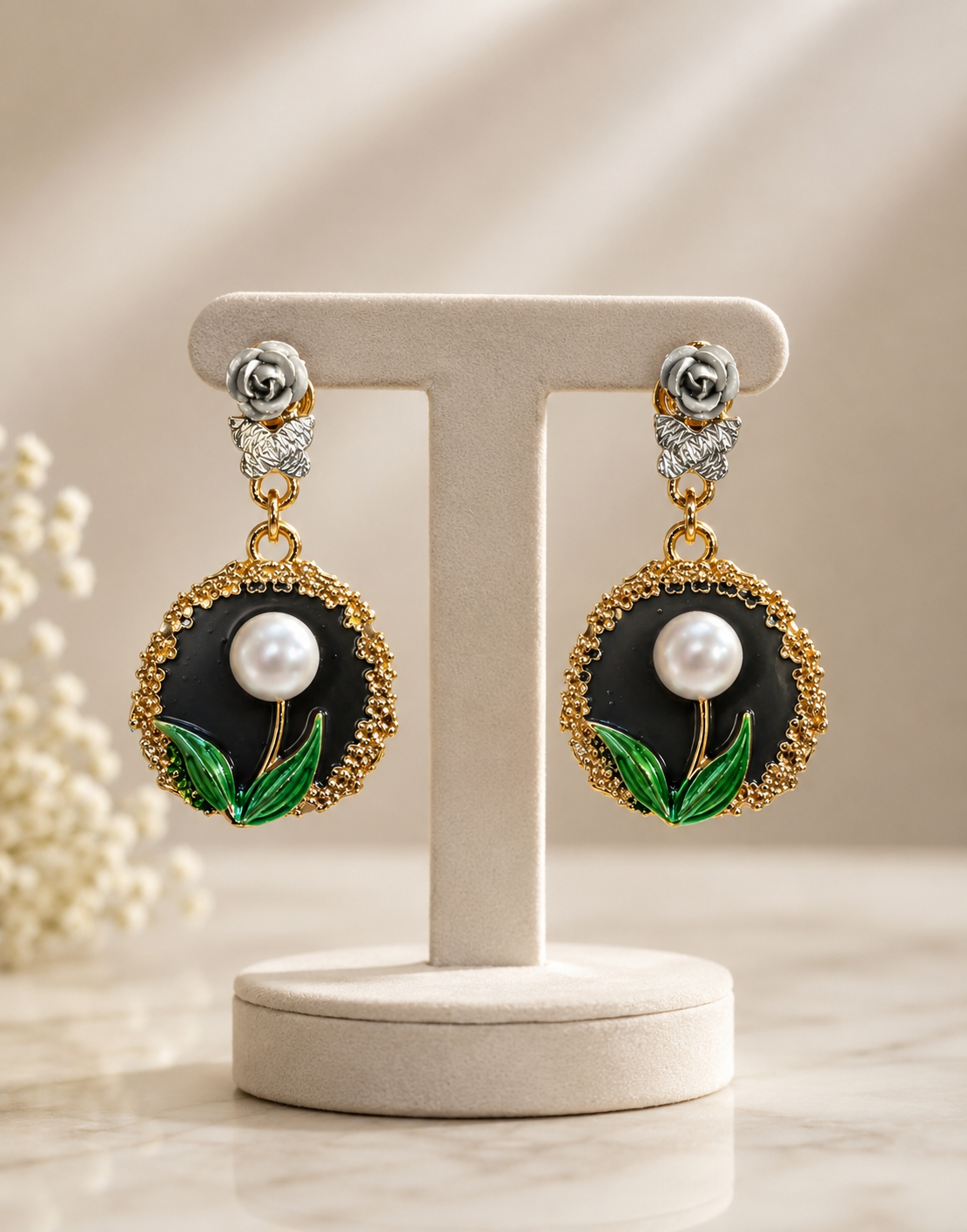 Midnight Pearl Earrings