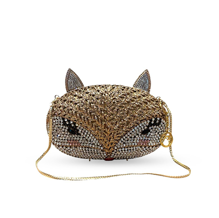 Cute Fox Crystal Swarovski Clutch