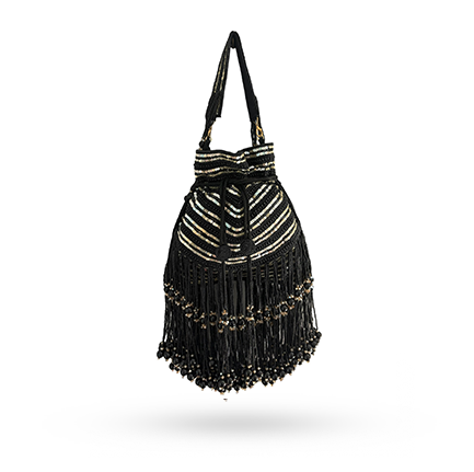 Nazakat Pearl potli - Black