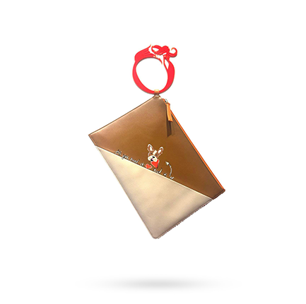 Printed Vanilla Ocean Rectangle Wristlet (Puppy)