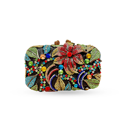 Exquisite crystal Swarovski clutch