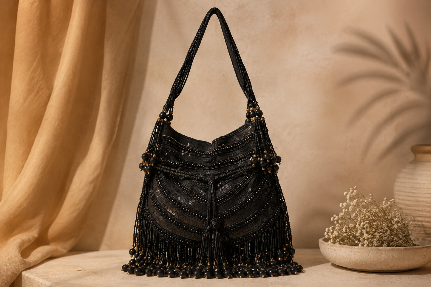 Noir Fringe Potli