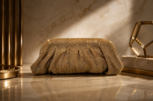 Golden Draped Clutch