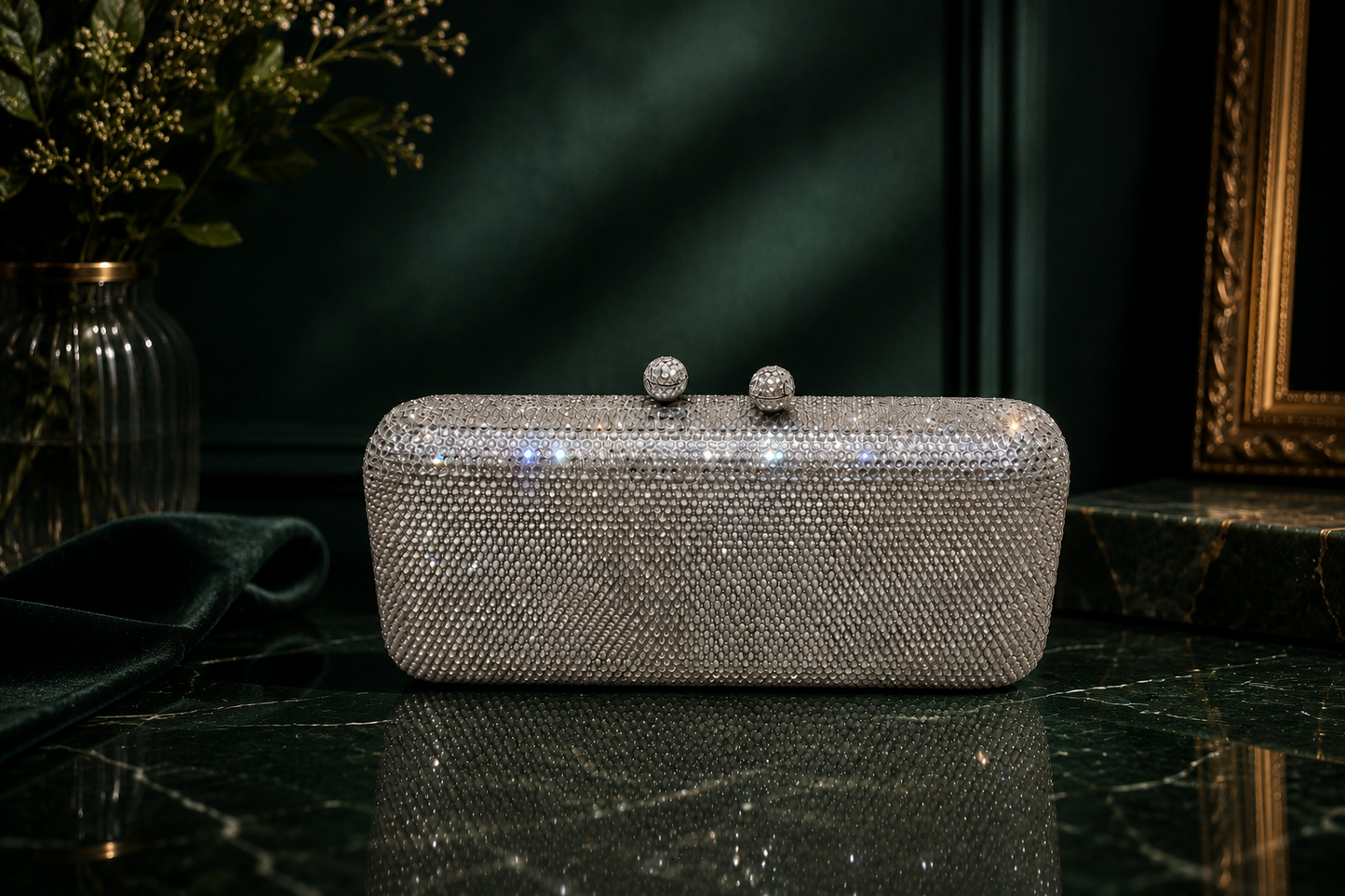 Swarovski Silver Clutch