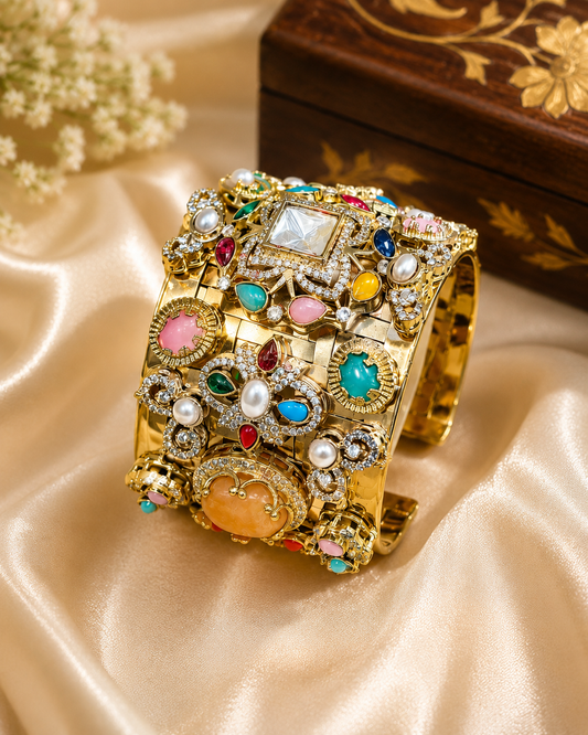 Royal Gemstone Mosaic Cuff