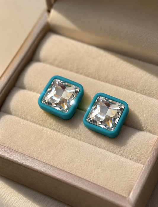 Azure Crystal Studs