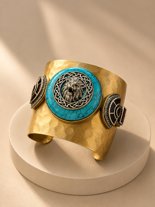 Royal Turquoise Lion Cuff