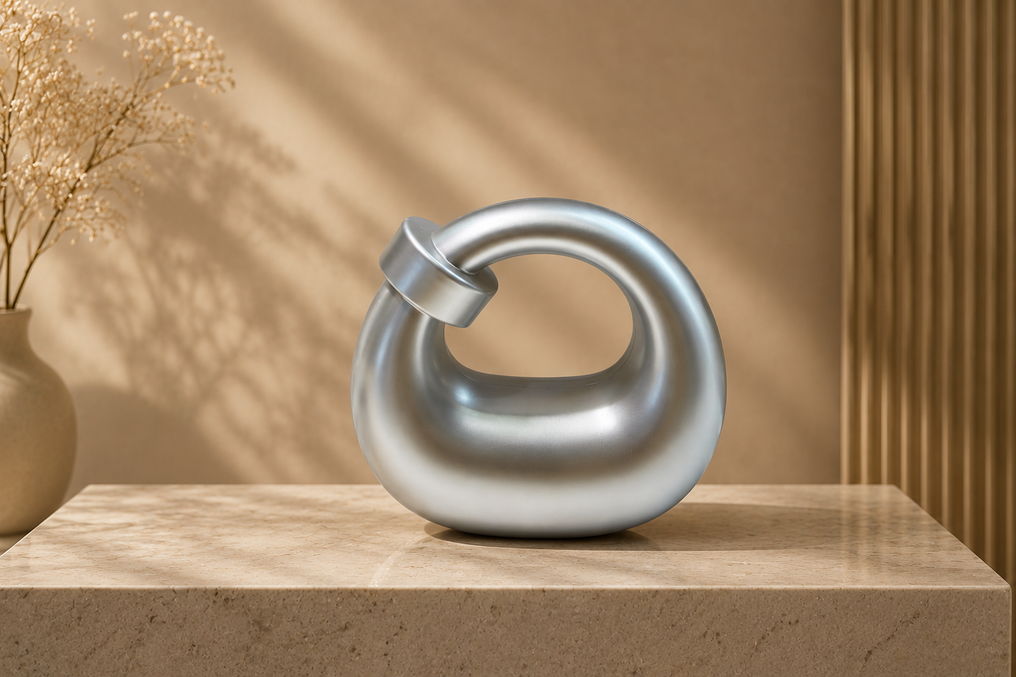 Silver Luna Loop Clutch