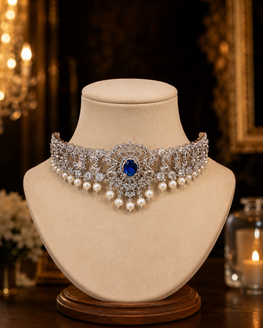 Sapphire Pearl Choker