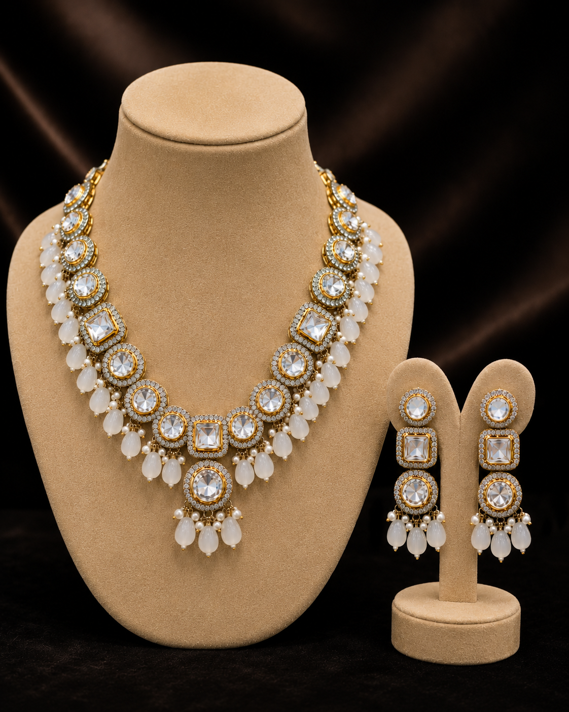 Pearl Cascade Kundan Set