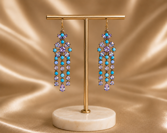 Purple Petal Earrings