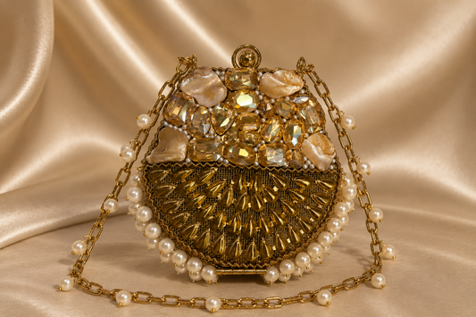 Golden Pearl Clutch