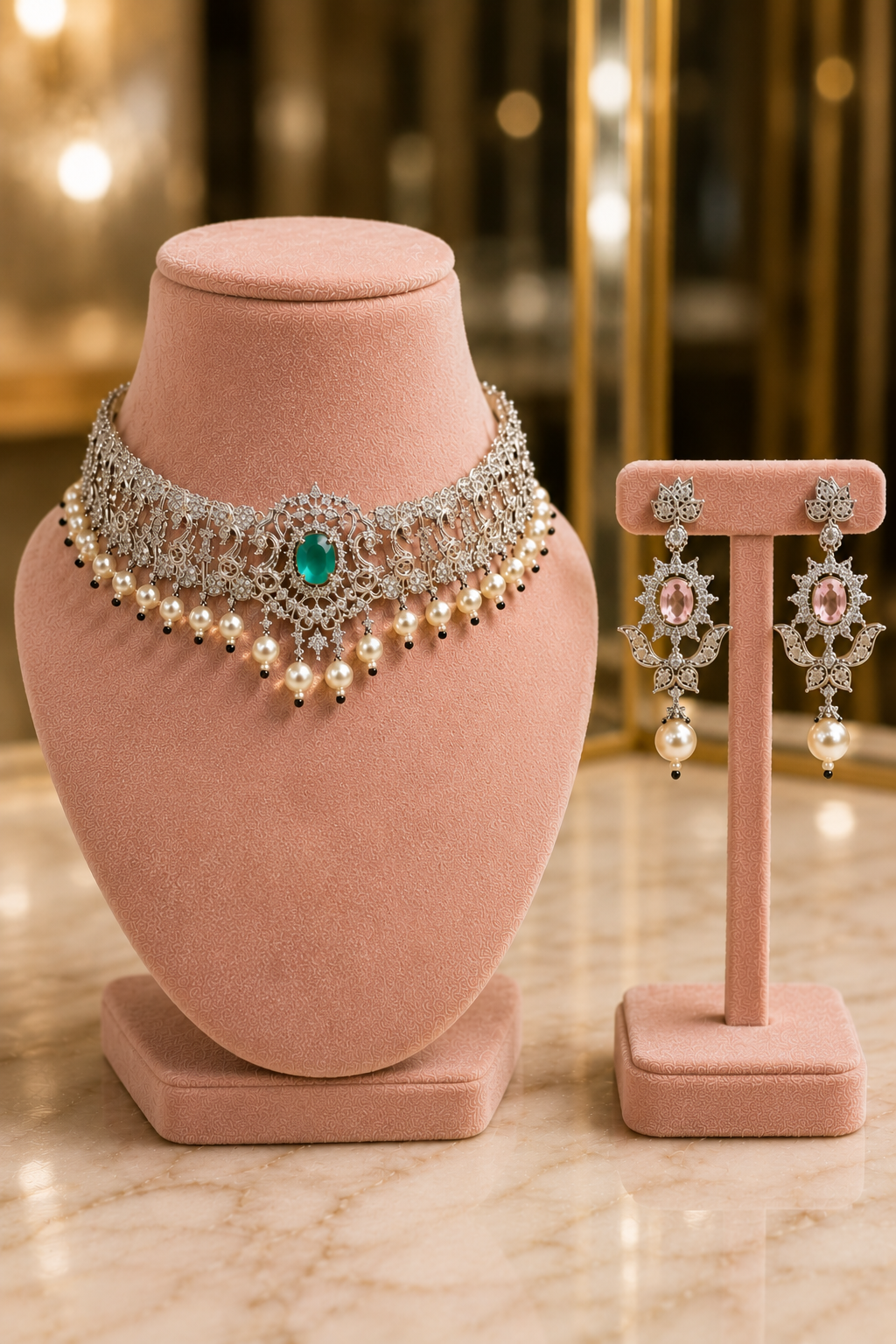 Emerald Pearl Set