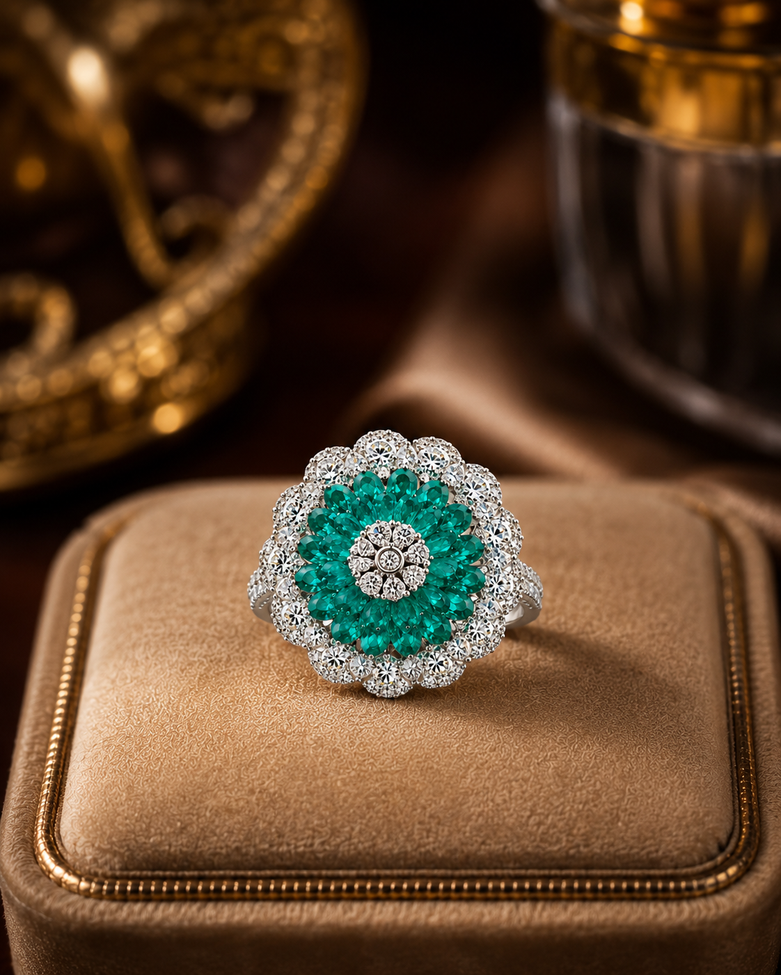 Turquoise Blossom Ring
